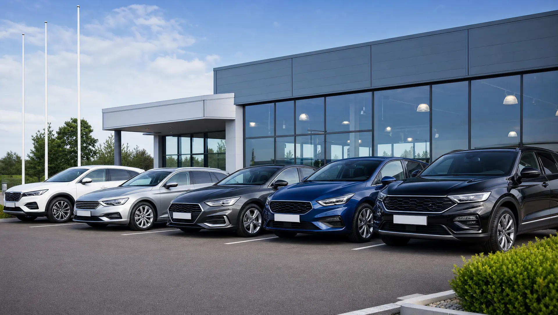 Angekaufte Fahrzeuge vor dem Autohaus – Autoankauf Brühl